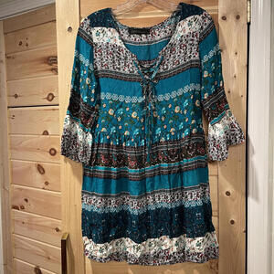 Zanzea Women's Bohemian Floral Print Tunic Top, Size Small
